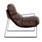 Modern Brown PU Leather Accent Chair with Iron Frame and Soft Cushion for Living Room Seating